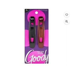 Goody Large Hair Barrettes, 2-Count - Slideproof and Lock-In Place (New)